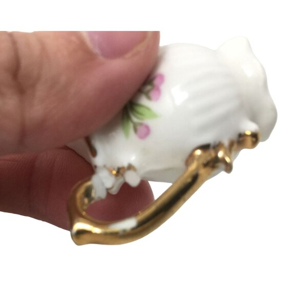 Vintage Miniature Fine Bone China Porcelain Tea Set- Tea Pot, Pitcher, Plate - Picture 6 of 16